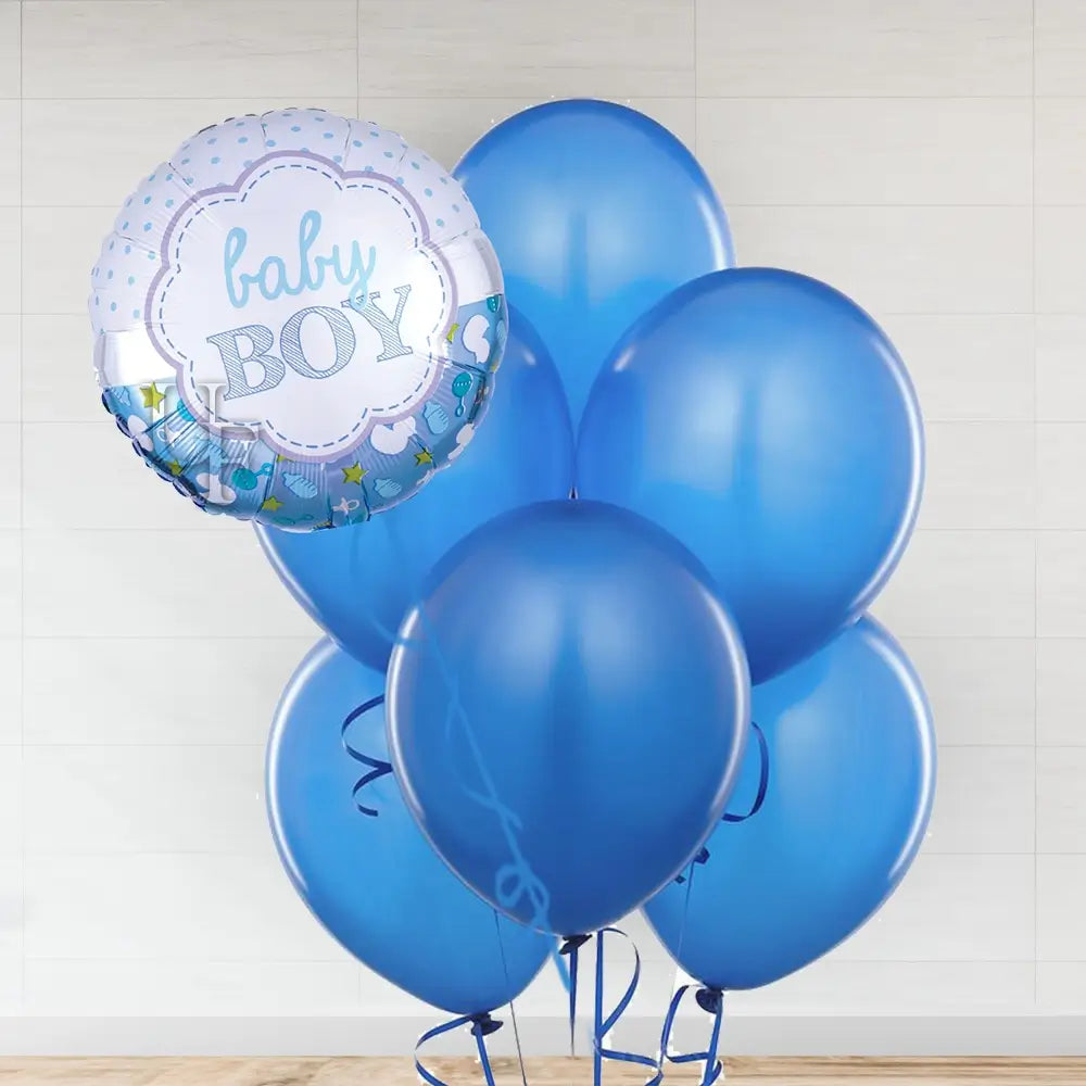 Baby Boy & Blue Latex Balloons