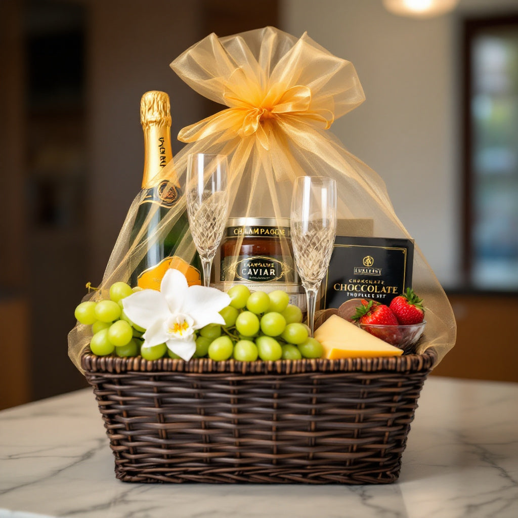 Luxurious Champagne & Gourmet Indulgence Basket