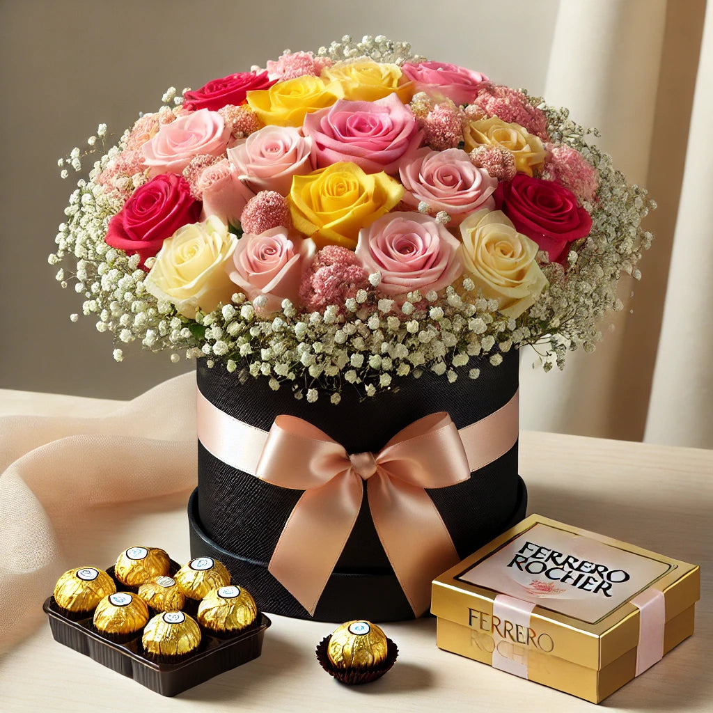 Elegant Bloom & Chocolate Ferrero Box