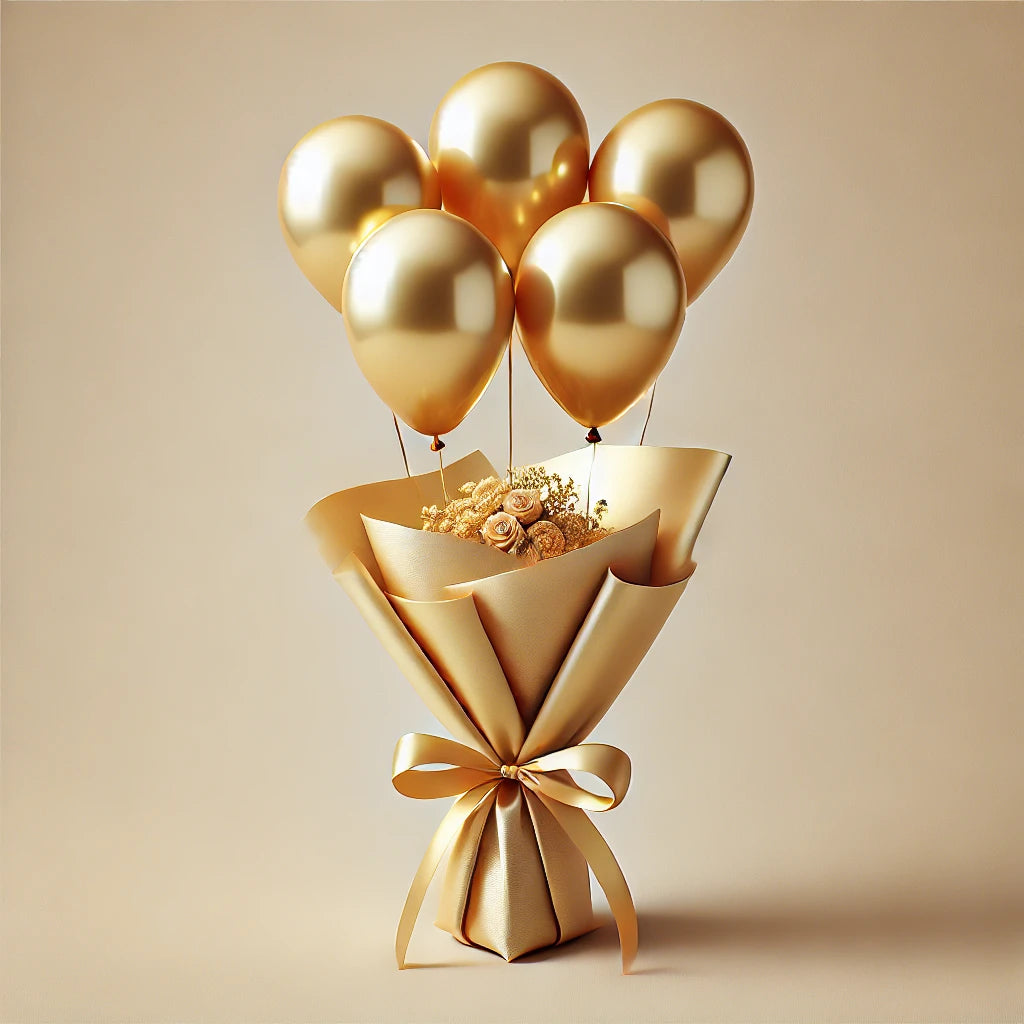 Golden Elegance Balloon Bouquet