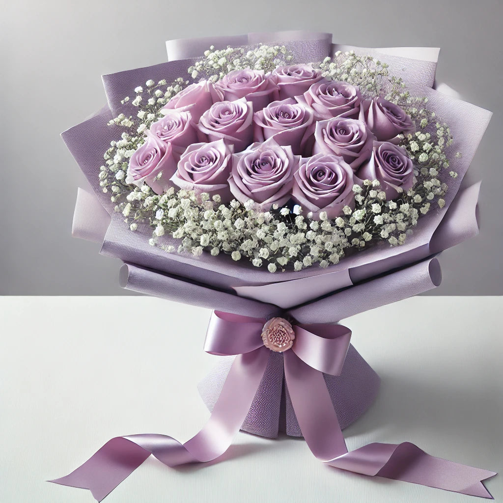 Elegant 12 Lavender Roses Bouquet