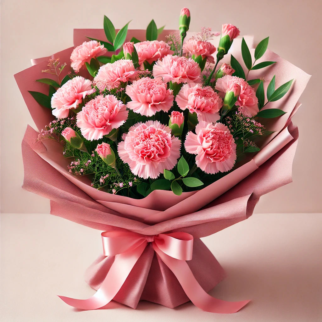 Blush Elegance Pink Carnation Bouquet