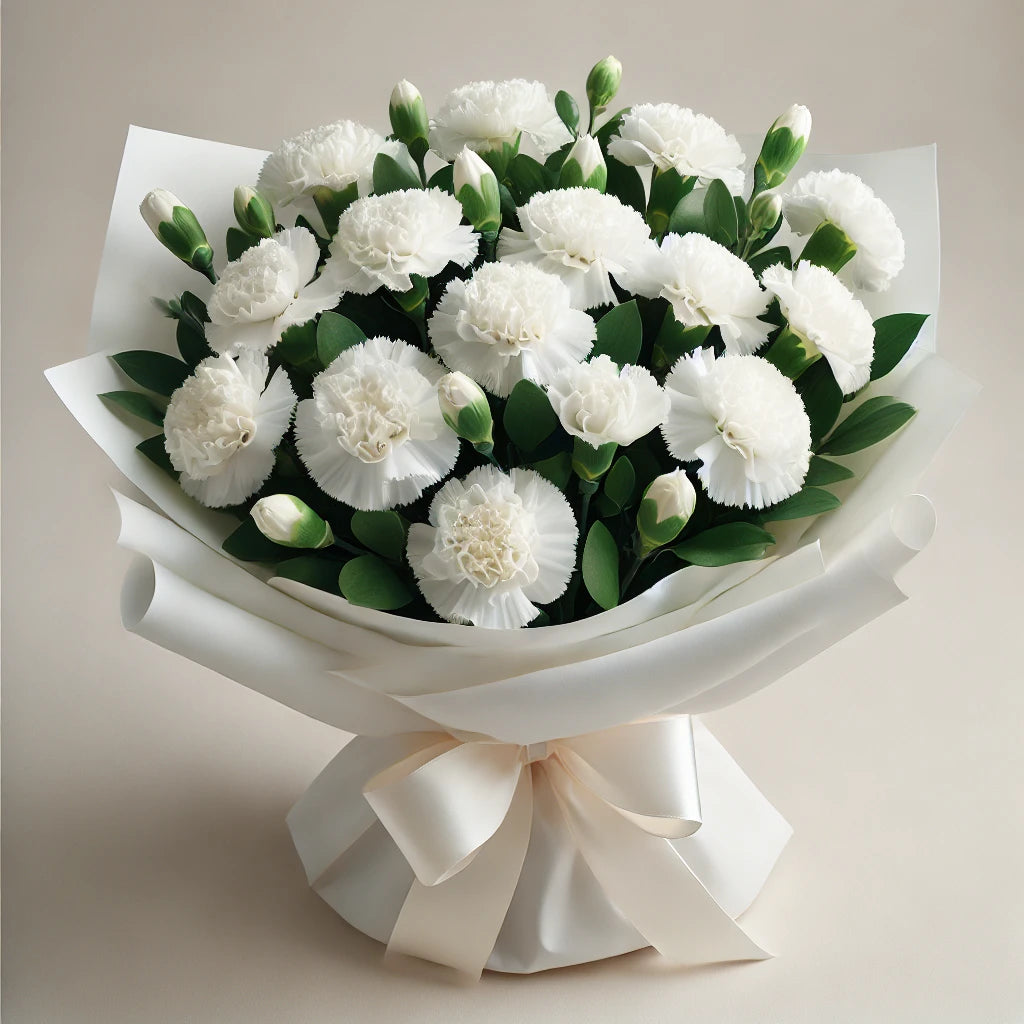 Pure Grace white Carnation Bouquet