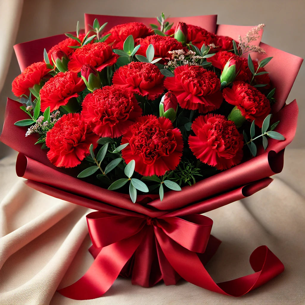 Passionate Love Red Carnation Bouquet