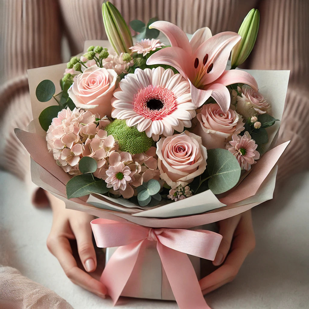 Blush Elegance Wrapped Bouquet