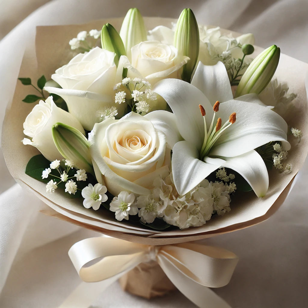 Pure Serenity Wrapped Bouquet