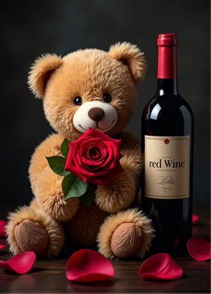 Romantic Wine & Teddy Gift Set