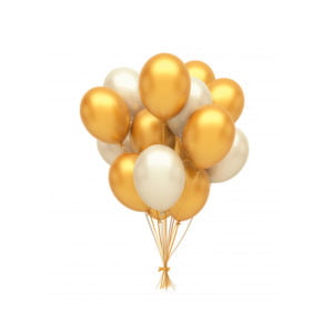 Elegant 12 Gold & Silver Balloon Bouquet