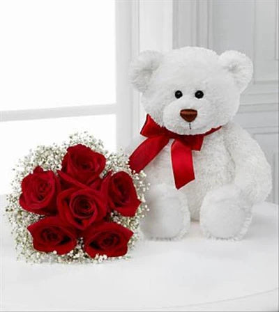 Sweet Embrace Teddy & Roses Set