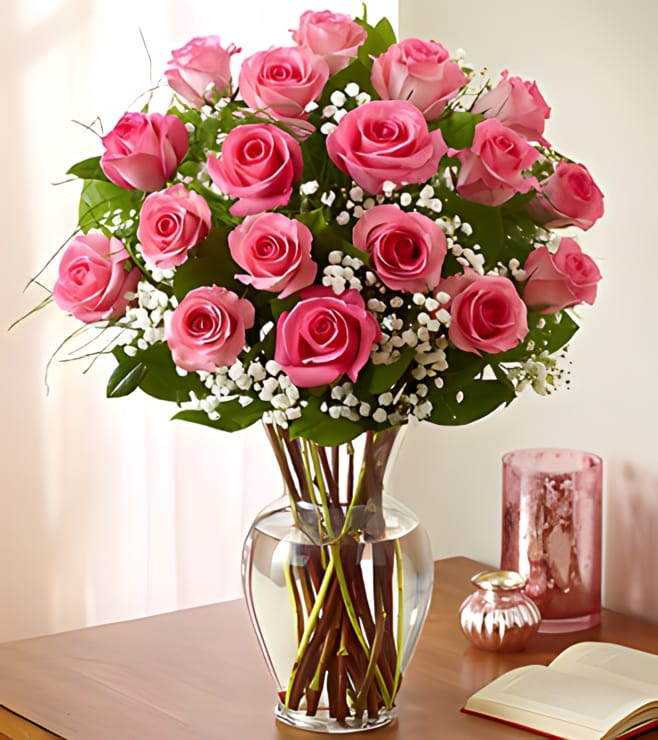 Elegant 24 Pink Rose arranggement