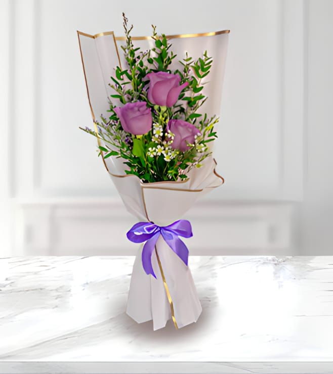3 Lavender Rose Bouquet