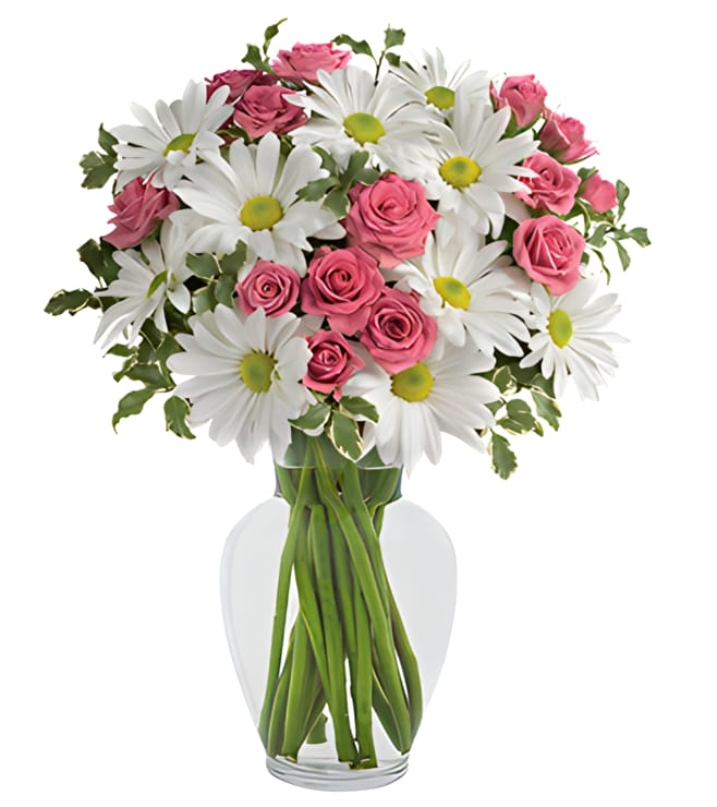 white Daisy Delight arrangement