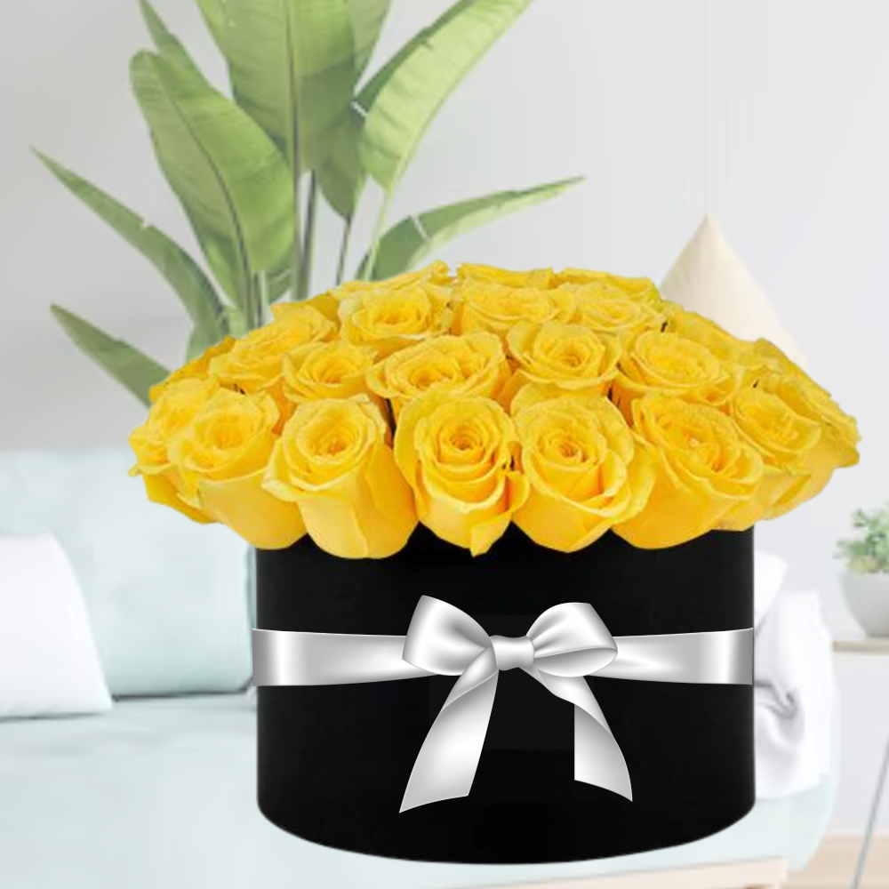 Golden Elegance yellow Rose Box