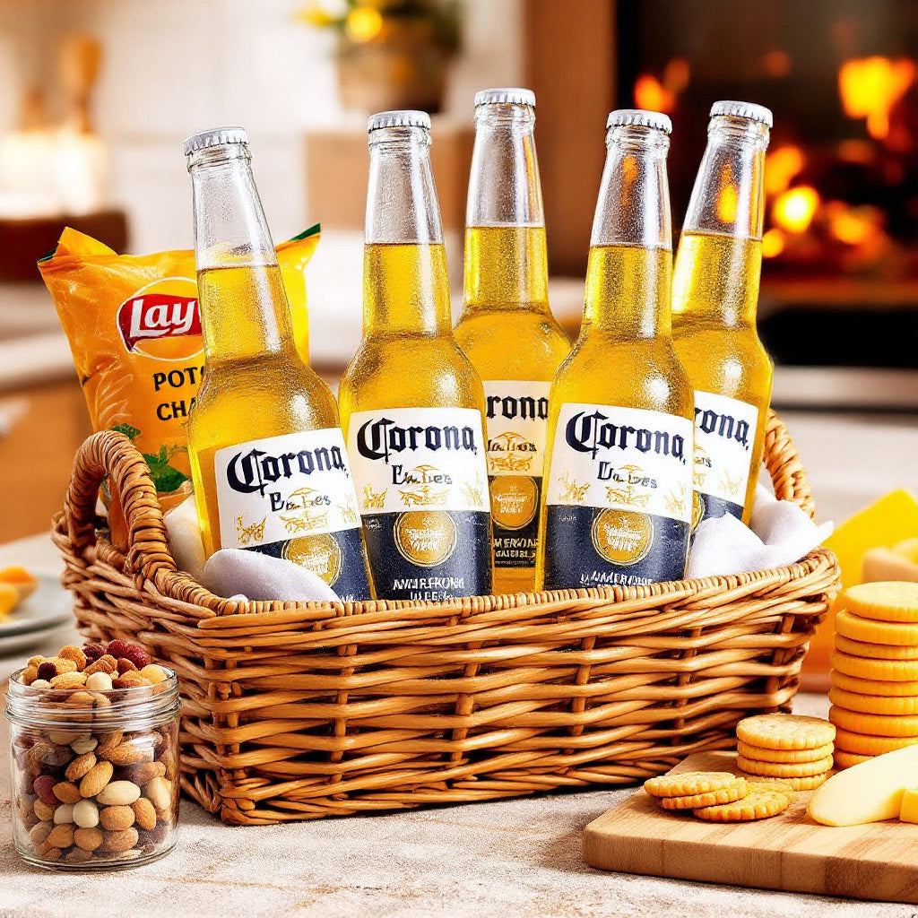 Corona Beer &amp; Gourmet Snack Basket