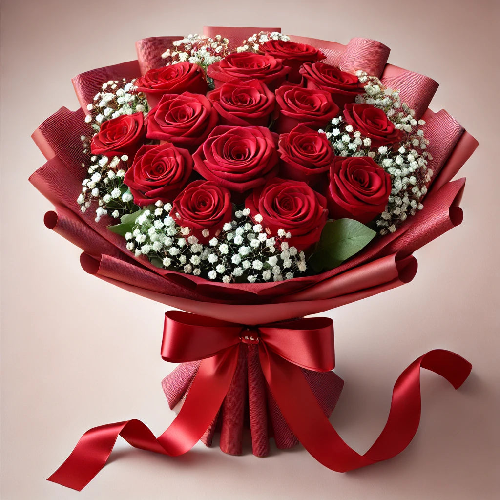 Classic 12 Red Roses Bouquet