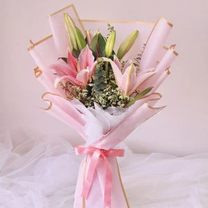 Elegant Pink Lily Bouquet