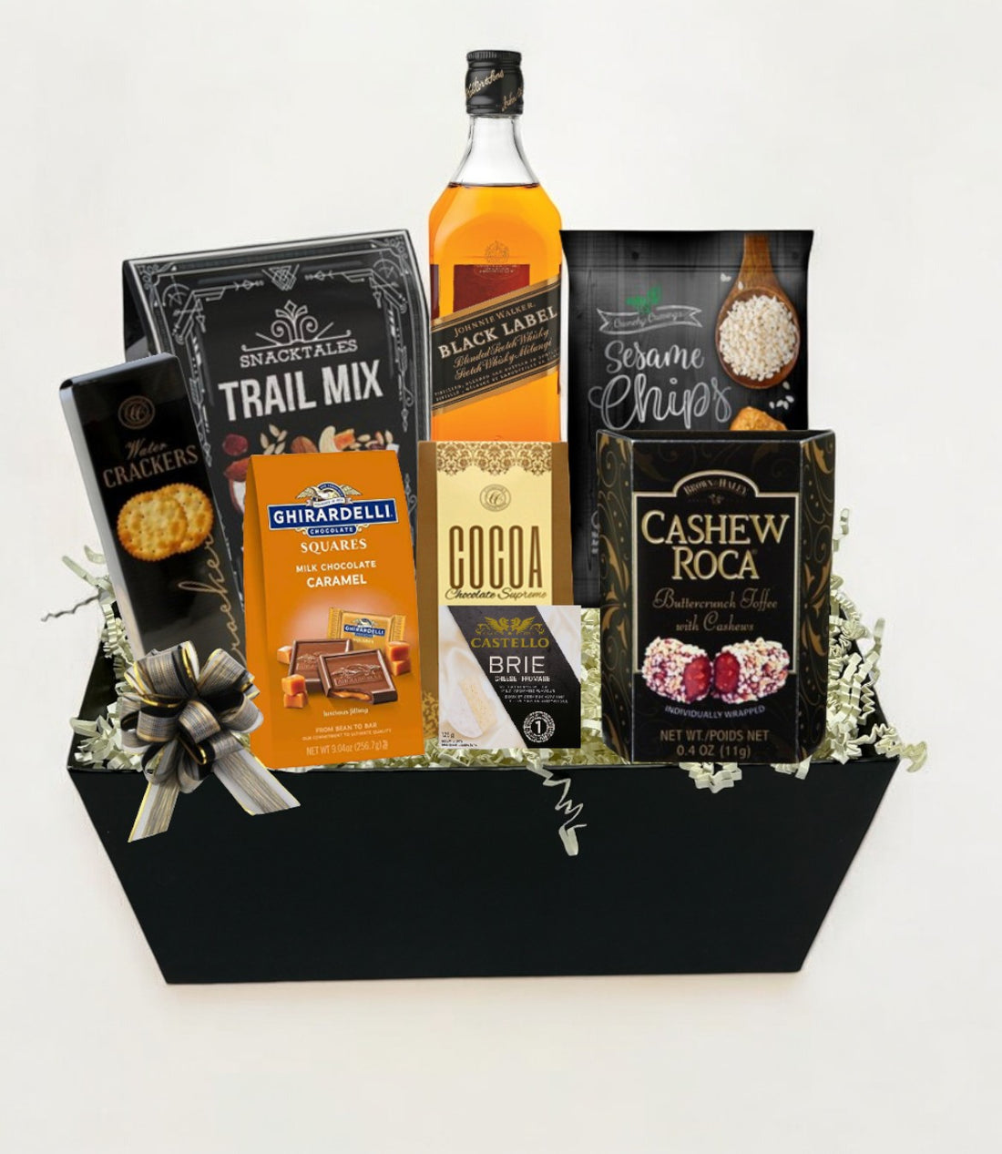 Premium Black Label Whiskey Gift Basket